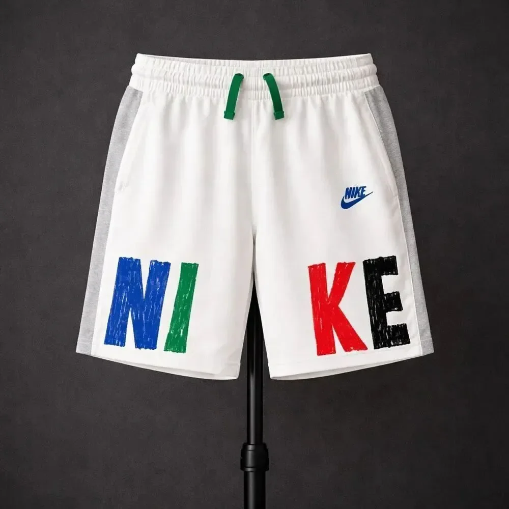New Nike Youth Kids CZ9126-100 Knit Pockets Shorts XL Spellout Training